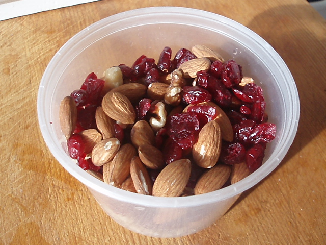 Nuts and dried cranberries